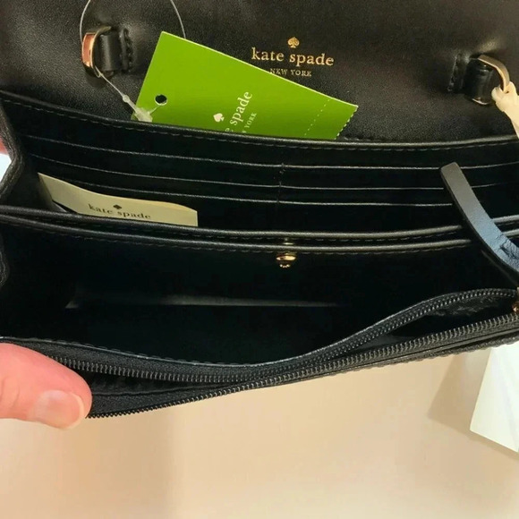 Rare KATE SPADE Black Run Wild Leopard Leather Crossbody Bag - Picture 10 of 16